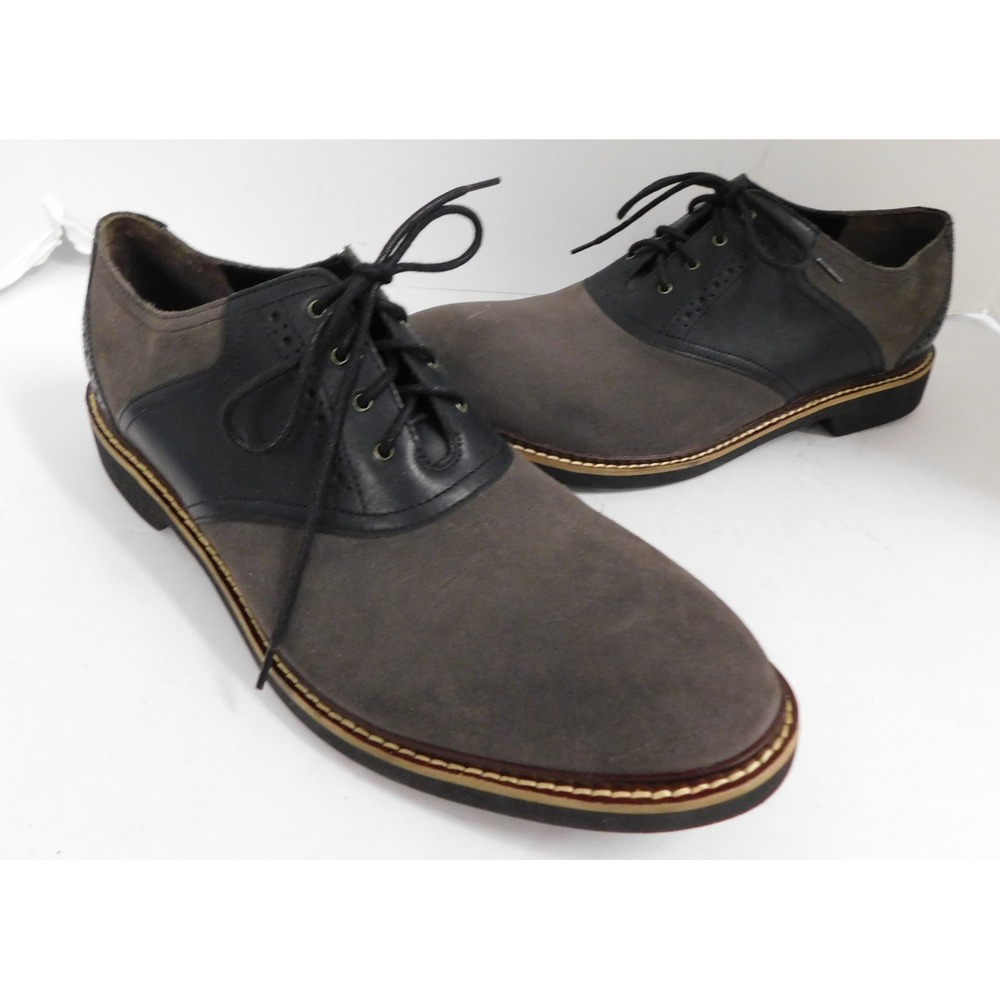 Cole Haan Franklin Two Tone Oxford Shoes Gray Black Suede Leather Men's 11.5